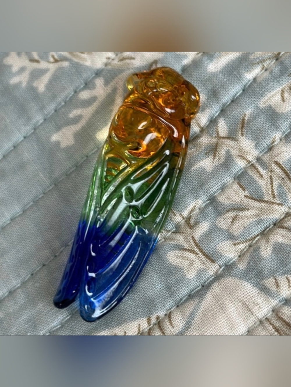 Vintage Colored Glass Cicada